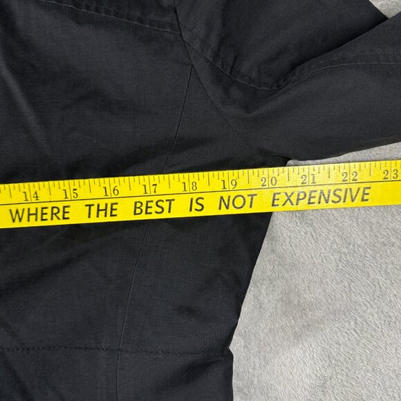 Eddie Bauer Women’s Medium Black Water Repellent Trench Coat Button Front - Picture 15 of 16